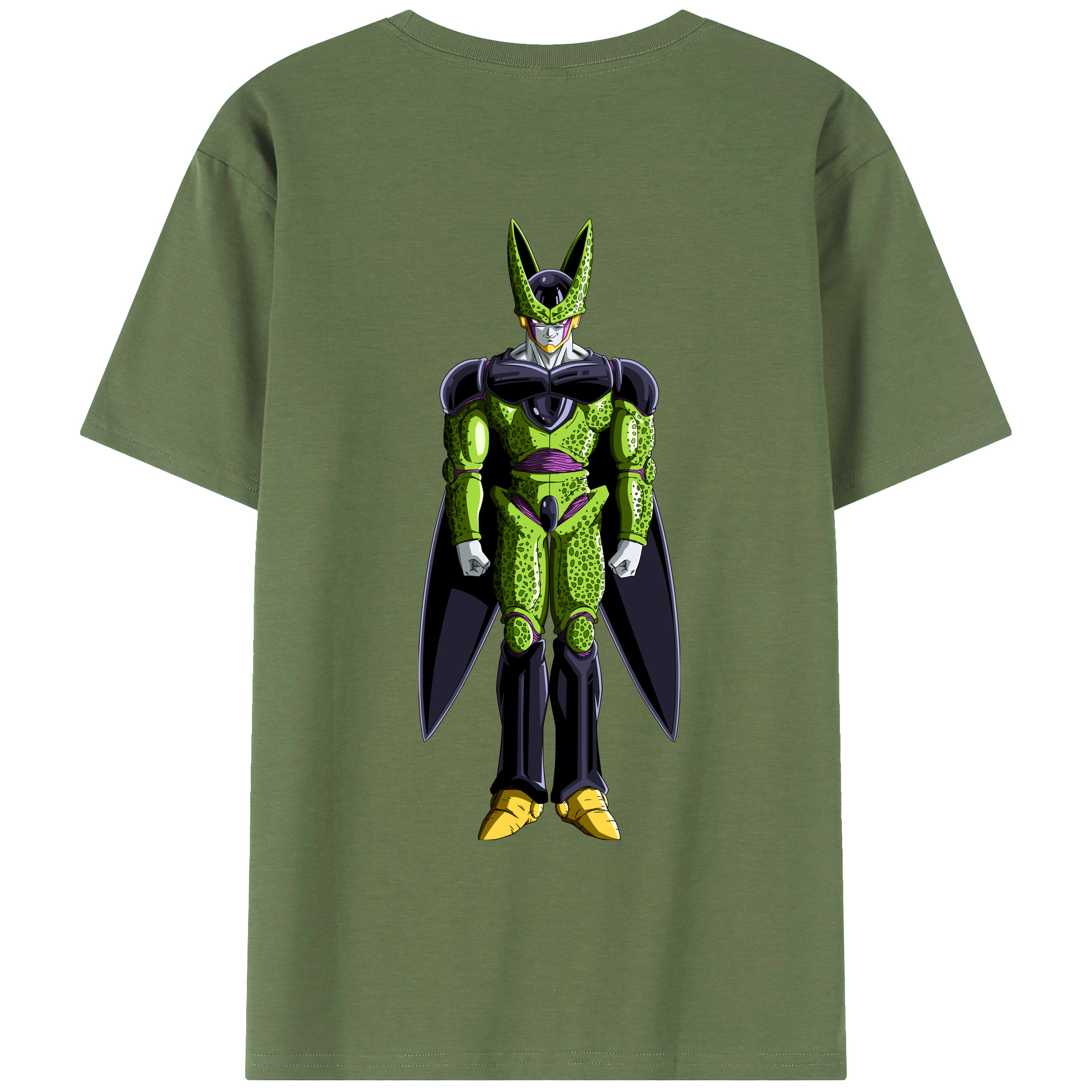 （画像用） ドラゴンボール セル DRAGON BALL Cell 綿100％ メンズ半袖Tシャツ（バックプリント） 通気性